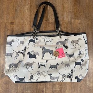Jax and Bones Canvas Dog-Print Tote Bag